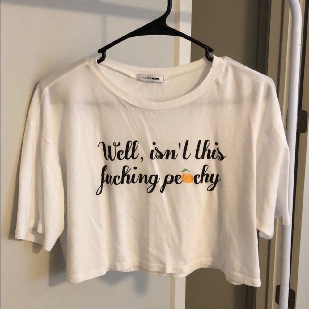 F’N Peachy Crop Top - White